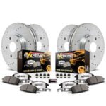 Powerstop® 4-Wheel Set Power Stop® Front and Rear Z36 Truck Carbon-Fiber Ceramic Brake Pad and Drilled & Slotted Rotor Kit