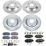 Powerstop® 4-Wheel Set Power Stop® Front and Rear Z23 Daily Carbon-Fiber Ceramic Brake Pad and Drilled & Slotted Rotor Kit - Image 2
