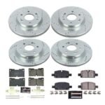 Powerstop® Front and Rear Brake Disc and Pad Kit, Cross-drilled and Slotted, 6 Lugs, 345.2 mm, Carbon Fiber Ceramic, Z23 Evolution Sport Series - Image 2