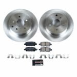 Powerstop® Rear Brake Disc and Pad Kit, Natural Finish, Plain Surface, 5 Lugs, 291.3 mm, Ceramic, OE Replacement Series - Image 2