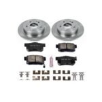 Powerstop® Rear Brake Disc and Pad Kit, Natural Finish, Plain Surface, 5 Lugs, 259 mm, Ceramic, Z17 OE Replacement - Image 2