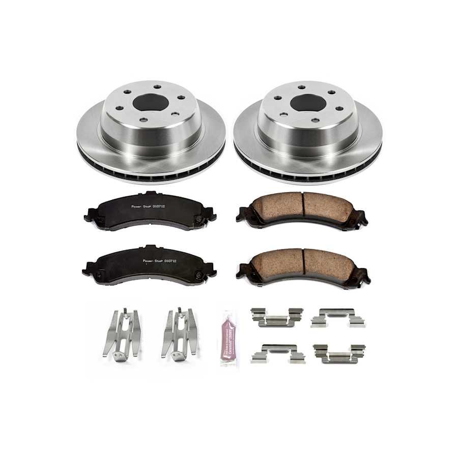 p15koe2046_1.jpg Powerstop® Rear Brake Disc and Pad Kit, Natural Finish, Plain Surface, 6 Lugs, 330 mm, Ceramic, Z17 OE Replacement - Image 1