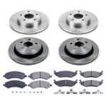 Powerstop® 4-Wheel Set Power Stop® Front and Rear OE Stock Replacement Low-Dust Ceramic Brake Pad and Rotor Kit - Image 2