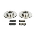 Powerstop® Front Brake Disc and Pad Kit, Natural Finish, Plain Surface, 6 Lugs, 318.8 mm, Ceramic, OE Replacement Series - Image 2