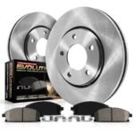 Powerstop® Front OE Stock Replacement Low-Dust Ceramic Brake Pad and Rotor Kit, 5 lugs, 10.3 in