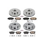 Powerstop® 4-Wheel Set Front and Rear Brake Disc and Pad Kit, Plain Surface, 5 Lugs, Ceramic, Z17 OE Replacement - Image 2
