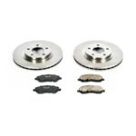 Powerstop® Front Brake Disc and Pad Kit, Natural Finish, Plain Surface, 5 Lugs, 294 mm, Ceramic, OE Replacement Series