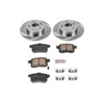 Powerstop® Rear Brake Disc and Pad Kit, Natural Finish, Plain Surface, 5 Lugs, 281.6 mm, Ceramic, Z17 OE Replacement - Image 2