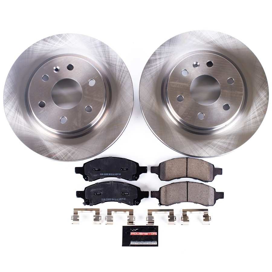 p15koe4657_1.jpg Powerstop® Front Brake Disc and Pad Kit, Natural Finish, Plain Surface, 6 Lugs, 325 mm, Ceramic, OE Replacement Series - Image 1
