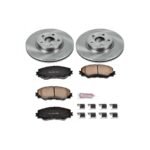 Powerstop® Front Brake Disc and Pad Kit, Natural Finish, Plain Surface, 5 Lugs, 275 mm, Ceramic, Z17 OE Replacement