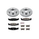 Powerstop® Front Brake Disc and Pad Kit, Natural Finish, Plain Surface, 5 Lugs, 297 mm, Ceramic, OE Replacement Series - Image 2