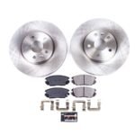 Powerstop® Front Brake Disc and Pad Kit, Natural Finish, Plain Surface, 5 Lugs, 321 mm, Ceramic, OE Replacement Series - Image 2
