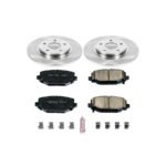 Powerstop® Rear Brake Disc and Pad Kit, Natural Finish, Plain Surface, 5 Lugs, 328 mm, Ceramic, OE Replacement Series - Image 2