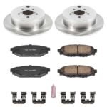 Powerstop® Rear Brake Disc and Pad Kit, Plain Surface, 5 Lugs, Ceramic, OE Replacement Series - Image 2