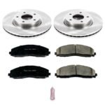 Powerstop® Front Brake Disc and Pad Kit, Natural Finish, Plain Surface, 5 Lugs, 296 mm, Ceramic, OE Replacement Series - Image 2