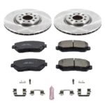 Powerstop® Front Brake Disc and Pad Kit, Natural Finish, Plain Surface, 5 Lugs, 330 mm, Ceramic, Z17 OE Replacement - Image 2