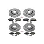 Powerstop® 4-Wheel Set Front and Rear Brake Disc and Pad Kit, Plain Surface 5 Lugs 330 mm and 278 mm Ceramic Z17 OE Replacement, Models with 1 piston front calipers. - Image 2
