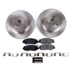 Powerstop® Front Brake Disc and Pad Kit, Natural Finish, Plain Surface, 4 Lugs, 262 mm, Ceramic, Z17 OE Replacement