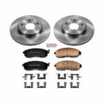 Powerstop® Front Brake Disc and Pad Kit, Natural Finish, Plain Surface, 5 Lugs, 280 mm, Ceramic, OE Replacement Series