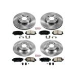 Powerstop® 4-Wheel Set Power Stop® Front and Rear OE Stock Replacement Low-Dust Ceramic Brake Pad and Rotor Kit