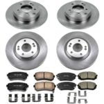Powerstop® 4-Wheel Set Power Stop® Front and Rear OE Stock Replacement Low-Dust Ceramic Brake Pad and Rotor Kit - Image 2