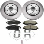 Powerstop® Front Brake Disc and Pad Kit, Natural Finish, Plain Surface, 5 Lugs, 320 mm, Ceramic, OE Replacement Series - Image 2
