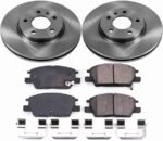 Powerstop® Front Brake Disc and Pad Kit, Natural Finish, Plain Surface, 5 Lugs, 300 mm, Ceramic, OE Replacement Series