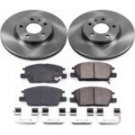 Powerstop® Front Brake Disc and Pad Kit, Natural Finish, Plain Surface, 5 Lugs, 300 mm, Ceramic, OE Replacement Series - Image 2