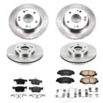 Powerstop® 4-Wheel Set Front and Rear Brake Disc and Pad Kit, Plain Surface, 5 Lugs, Ceramic, Z17 OE Replacement