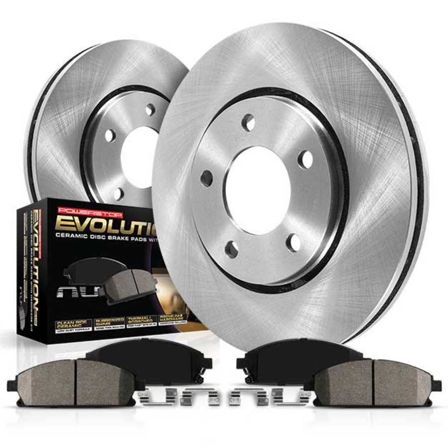 p15koe7895_1.jpg Powerstop® Front Brake Disc and Pad Kit, Plain Surface, 5 Lugs, Ceramic, Z17 OE Replacement Series - Image 1