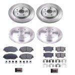 Powerstop® 4-Wheel Set Front and Rear Brake Disc and Pad Kit, Plain Surface, 5 Lugs, Ceramic, Front Wheel Drive, Z17 OE Replacement Series - Image 2