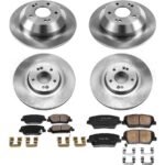 Powerstop® 4-Wheel Set Power Stop® Front and Rear OE Stock Replacement Low-Dust Ceramic Brake Pad and Rotor Kit - Image 2