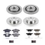 Powerstop® Front and Rear Brake Disc and Pad Kit, Natural Finish, Plain Surface, 5 Lugs, 300 mm, Ceramic, Z17 OE Replacement - Image 2