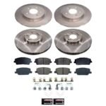 Powerstop® Front and Rear Brake Disc and Pad Kit, Plain Surface, 5 Lugs, 304.9 mm, Ceramic, Z17 OE Replacement - Image 7