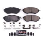 Powerstop® Front Z23 Daily Carbon-Fiber Ceramic Brake Pads with Stainless-Steel Hardware Kit