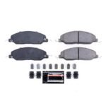 Powerstop® Front Z23 Daily Carbon-Fiber Ceramic Brake Pads with Stainless-Steel Hardware Kit