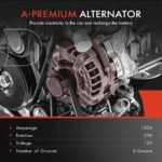 A-PremiumĀ® Alternator 130A 12V CW 5-Groove Decoupler Pulley - Image 2