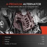 A-PremiumĀ® Alternator 130A 12V CW 6-Groove Pulley - Image 2