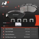 A-Premium® 8pcs Front & Rear Ceramic Brake Pads with Sensor - Image 7