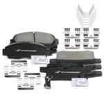 A-PremiumĀ® 8pcs Front & Rear Ceramic Brake Pads with Sensor
