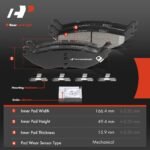 A-PremiumĀ® 8pcs Front & Rear Ceramic Brake Pads - Image 6