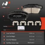 A-PremiumĀ® 8 Pcs Front & Rear Ceramic Brake Pads - Image 5