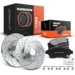 A-Premium® Front Drilled Rotors & Ceramic Brake Pads