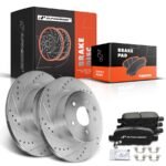 A-Premium® Rear Drilled Rotors & Ceramic Brake Pads