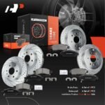 A-Premium® Front & Rear Drilled Rotors & Ceramic Brake Pads - Image 11