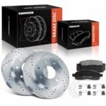 A-Premium® 6 Pcs Front Drilled Rotors & Ceramic Brake Pads