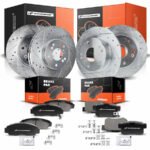A-Premium® Front & Rear Drilled Rotors & Ceramic Brake Pads