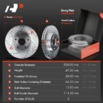 A-Premium® Front & Rear Drilled Rotors & Ceramic Brake Pads - Image 3