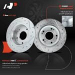 A-Premium® Front & Rear Drilled Rotors & Ceramic Brake Pads - Image 8