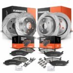 A-Premium® Front & Rear Drilled Rotors & Ceramic Brake Pads